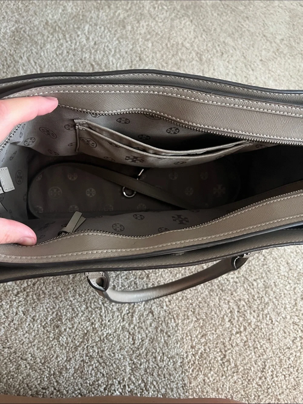 Tory Burch Gray Tote Bag